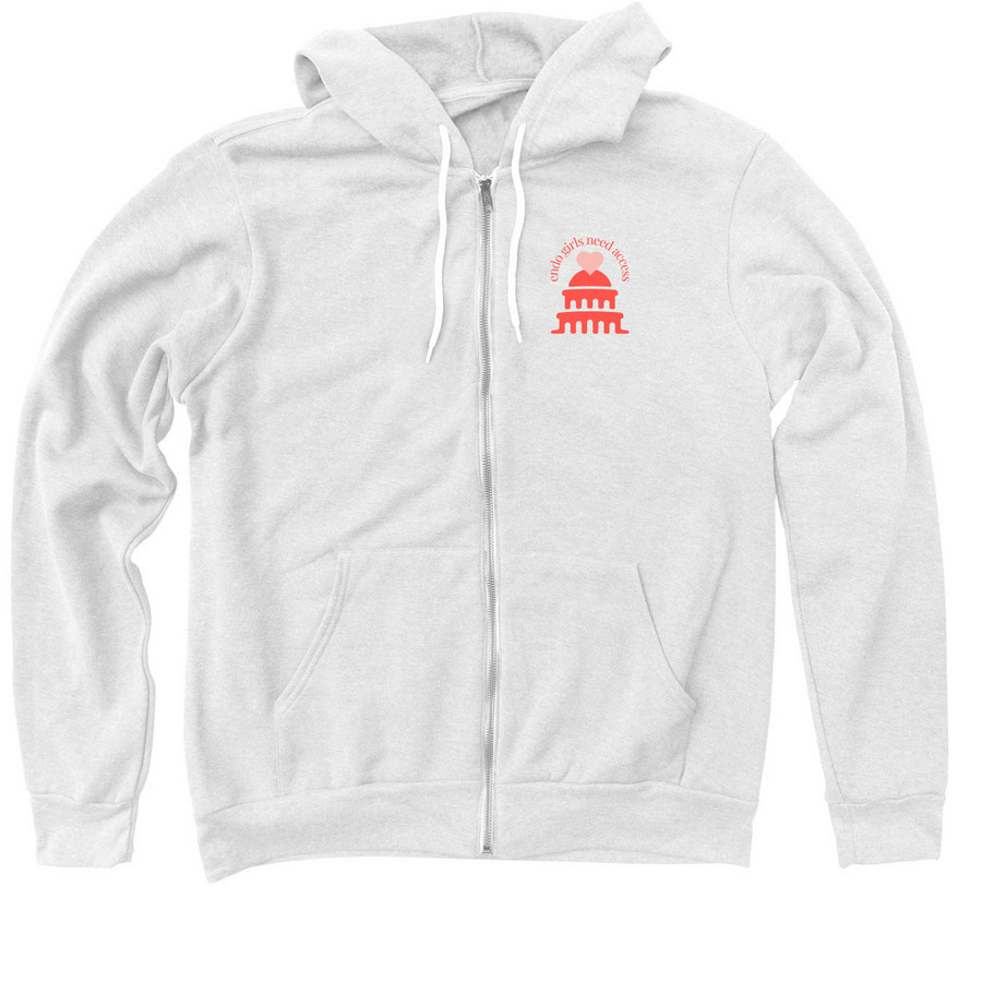 Endo Girls Need Access zip hoodie in white