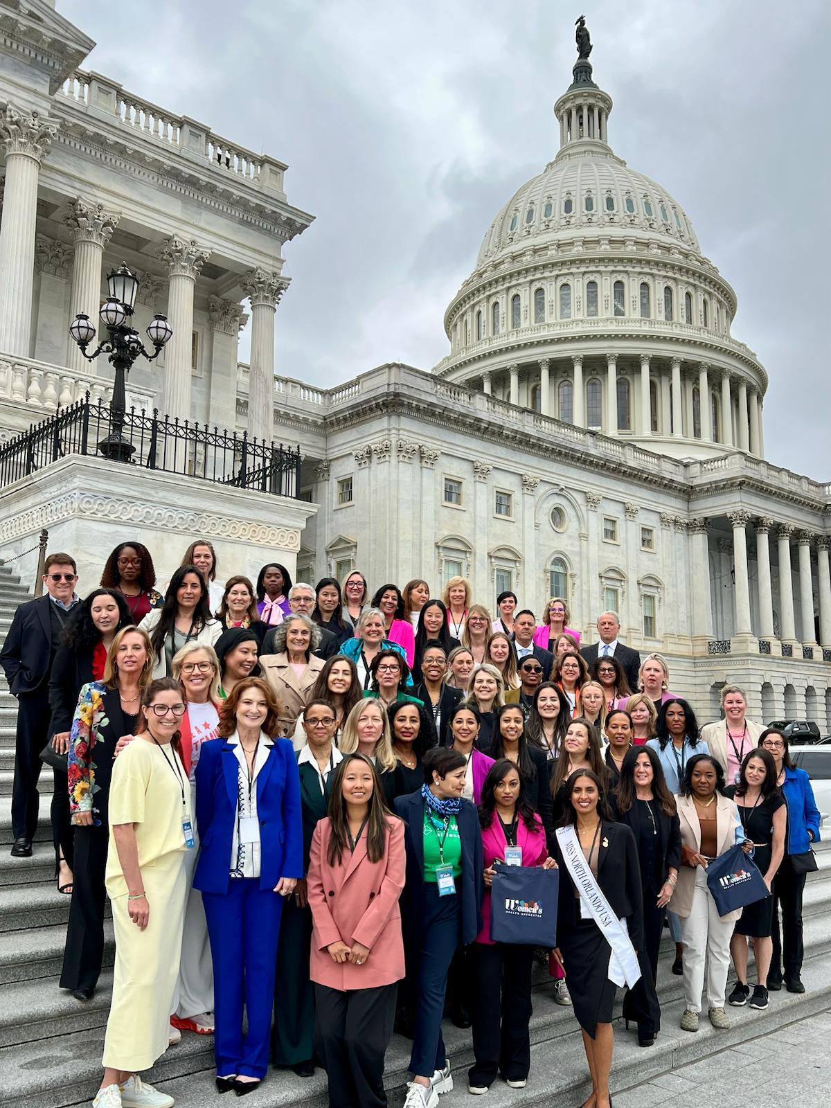 EEFA advocates gather on the Capitol steps during the first-ever Women’s Health Capitol Hill Day 2025.