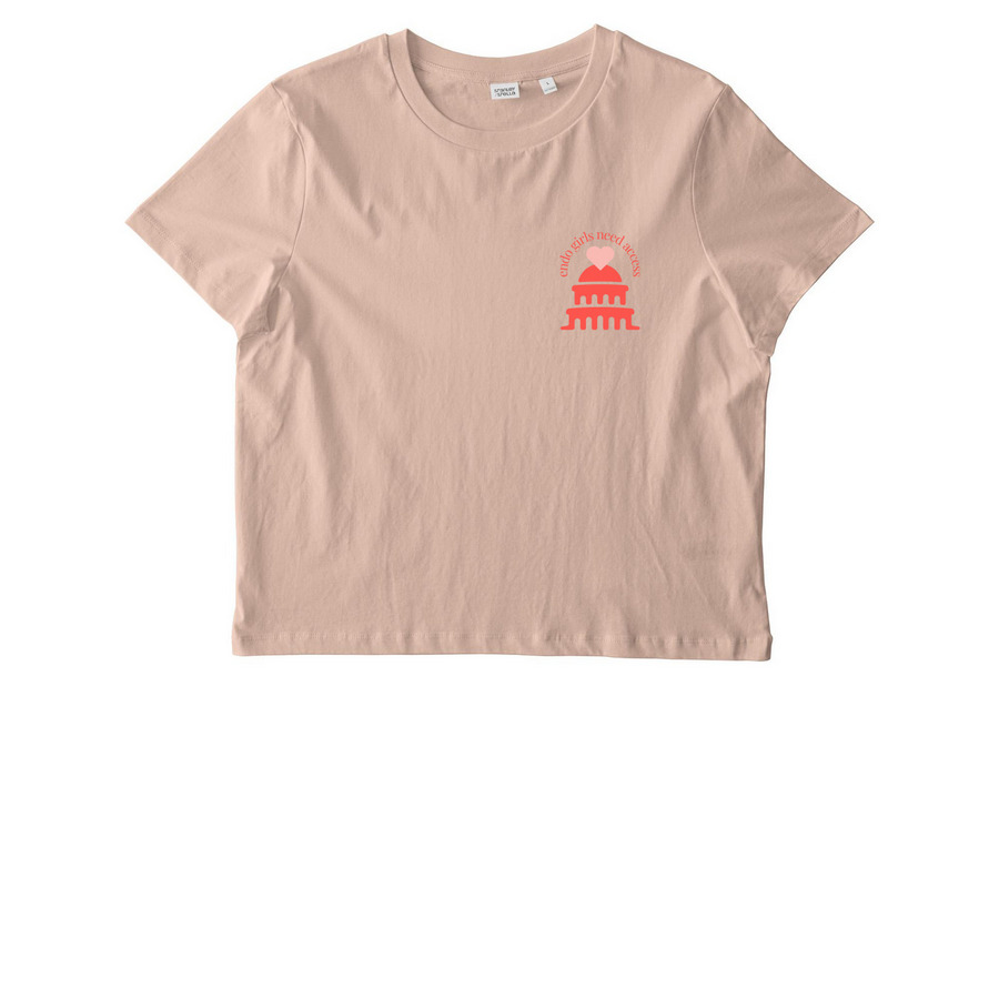 Endo Girls Need Access cropped tee in blush