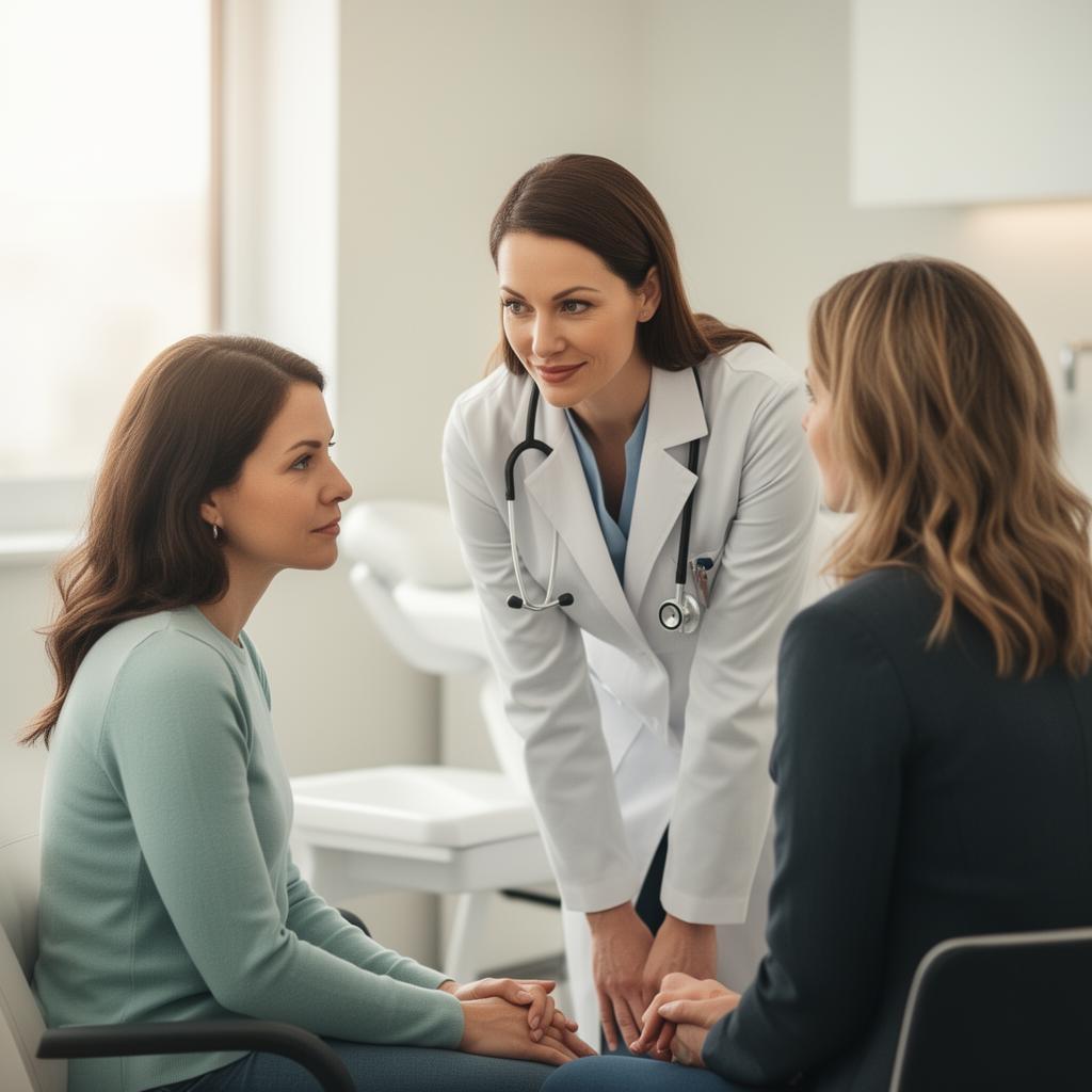Doctor listening attentively to a female patient